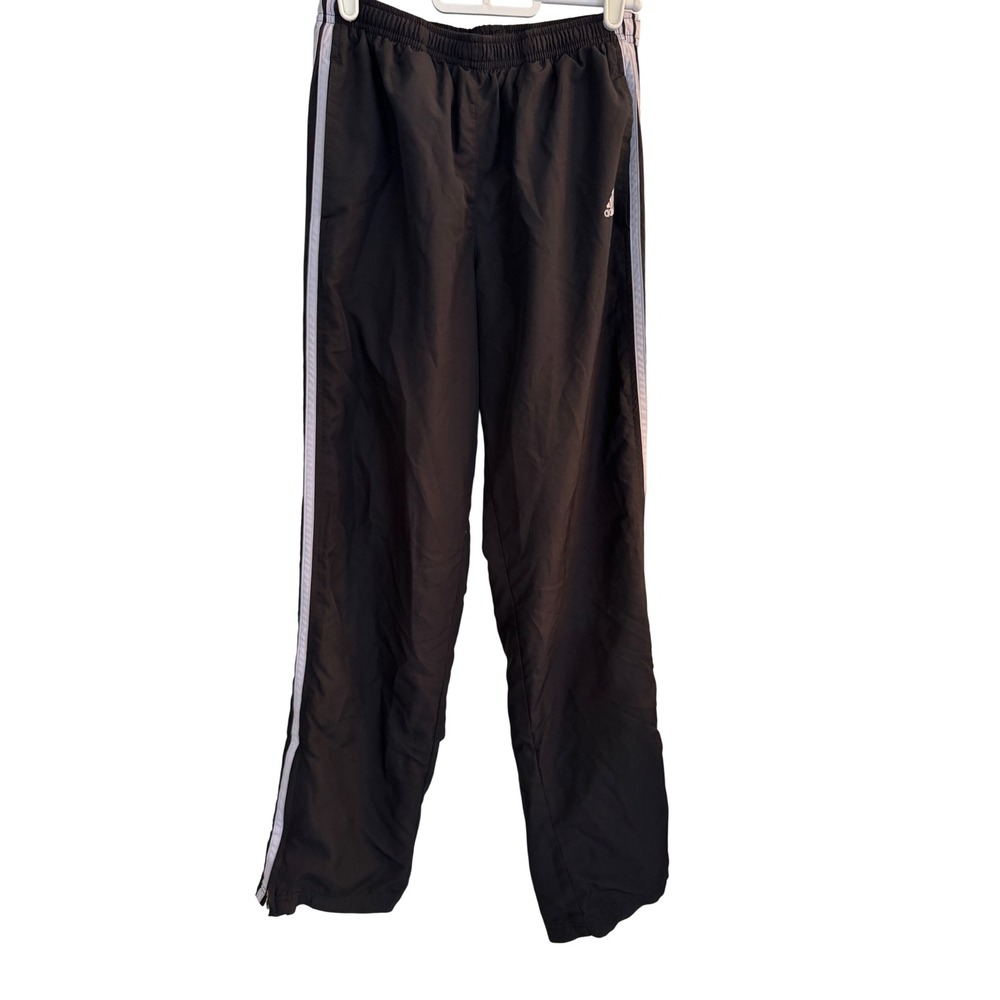 Adidas Track Pants‎ Women S Black 3 Stripe Mesh Lined Ankle Zip Sporty Relaxed